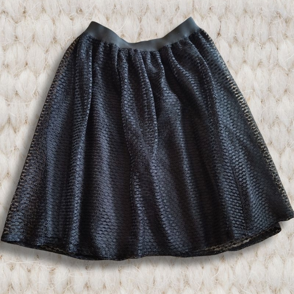 Xhilaration Black Textured Skater Skirt